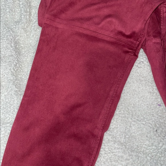 NWT Free People Nightfall Vegan Suede Pomegranate Waist Tye Pants Size 14 - Picture 9 of 16